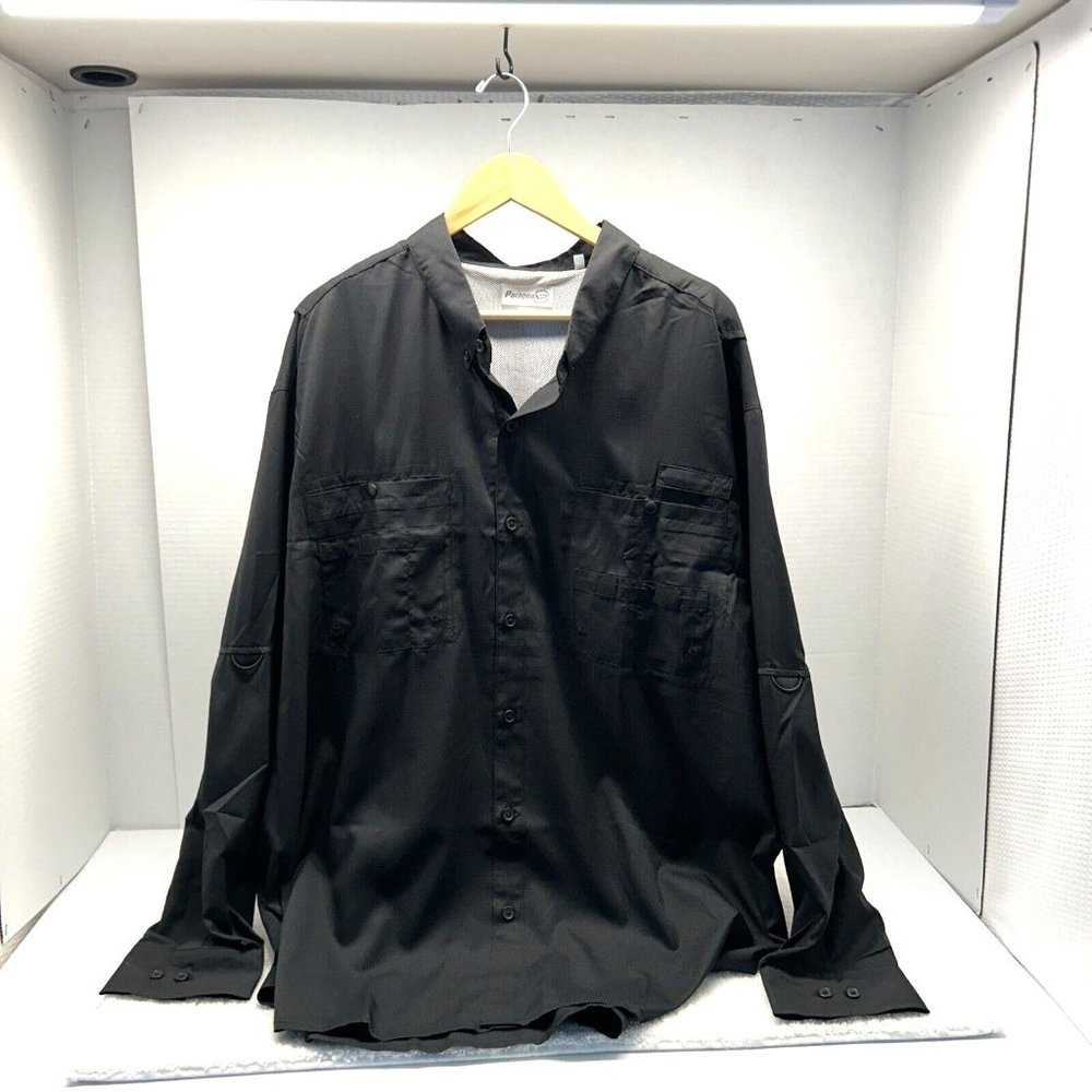 Paragon XP Mens Black Long Sleeve Collared Button Up Shirt Size 3XL New